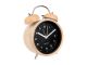 Alarm clock Classic Bell wood w. black dial, BOX32