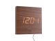 Zegar ścienny Square fornir ciemny wood LED Karlsson