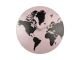 Zegar ścienny World Map metal light pink Karlsson