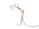 Lampa biurkowa Leitmotiv Ogle wood, biała metal shade