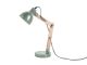 Lampa biurkowa Leitmotiv Ogle wood, green metal shade