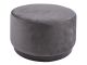 Pouf Leitmotiv wood rim velvet dark taupe 