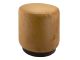Pouf Leitmotiv wood rim velvet zołty