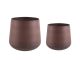 Doniczka pot set Roughened steel iron warm red