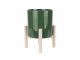 Doniczka pot Trestle ceramic dark green