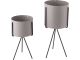 Zestaw doniczek PT Pedestal iron szary 