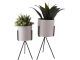 Plant pot set Pedestal XL iron matt warm grey Present Time