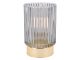 Votive LED Ribbed glass grey PT