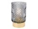 Votive LED Zig Zag glass grey PT