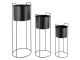 Plant pot set Essence round iron black Present Time
