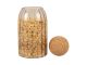Canister Gem glass medium sand brown w. cork lid