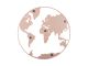 Memo board World Map w magnets iron light pink