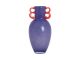 Vase Fiesta glass large bright purple, orange handles