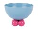 Bowl Double Funky small soft blue w. bright pink