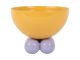 Bowl Double Funky medium bright yellow w. soft purple